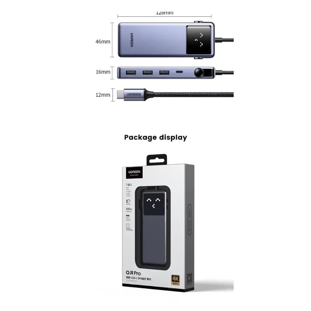 Hub USB-C UGREEN CM888 (45155) Uno, 6u1, Sivi