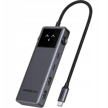 Hub USB-C UGREEN CM888 Uno, 2 x USB-A 3.2 - 3 x USB-C - 1 x HDMI, Sivi