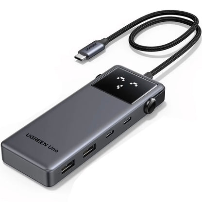 Hub USB-C UGREEN CM888 Uno, 2 x USB-A 3.2 - 3 x USB-C - 1 x HDMI, Sivi