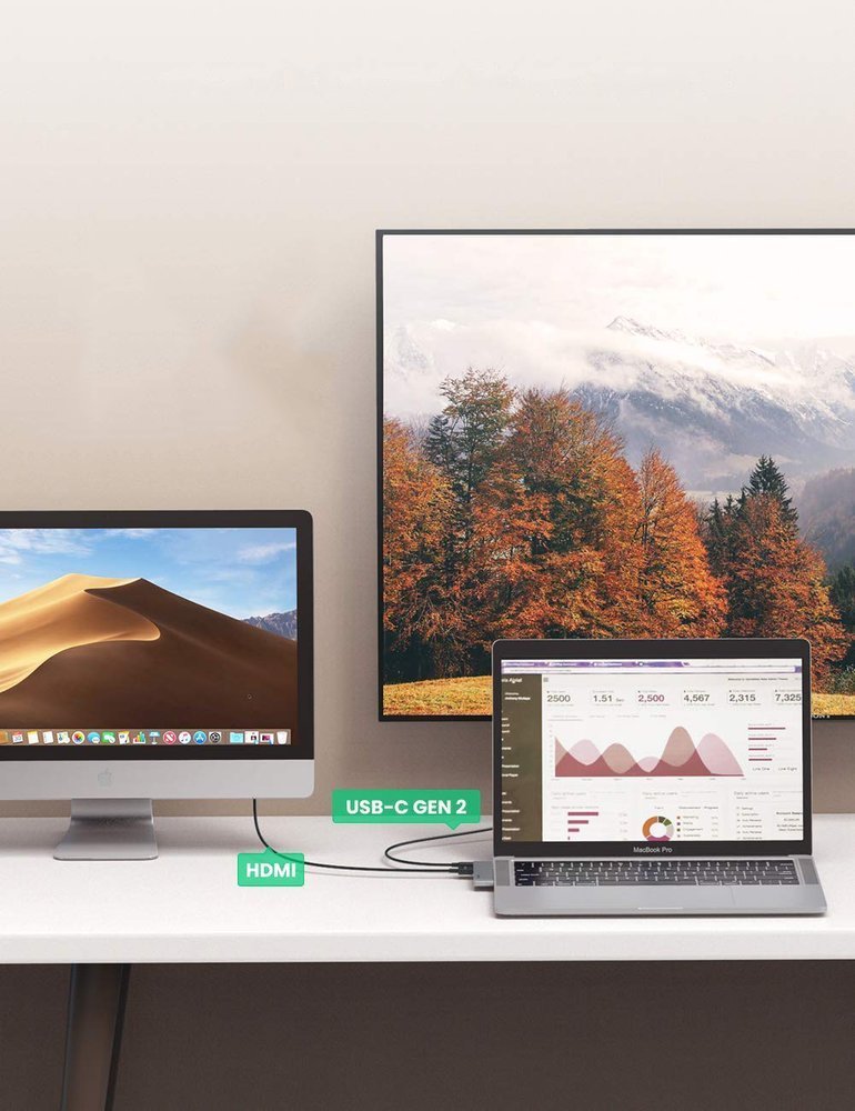 USB-C hub UGREEN za Apple MacBook Pro / Air seriju, 3 x USB-A 3.0 - 1 x USB-C - 1 x HDMI, Siva