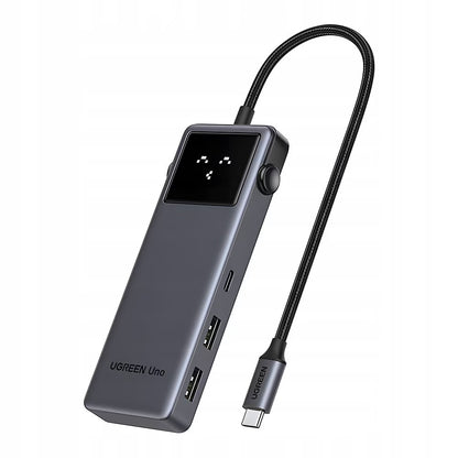 Hub USB-C UGREEN Uno (75179), 2 x USB-A - 2 x USB-C - 1 x HDMI - 1 x SD - 1 x microSD, Siva