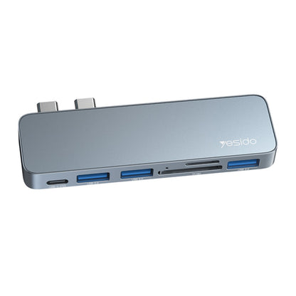 USB-C Hub Yesido HB10 za Apple MacBook Pro / Air, 6u1, Sivi