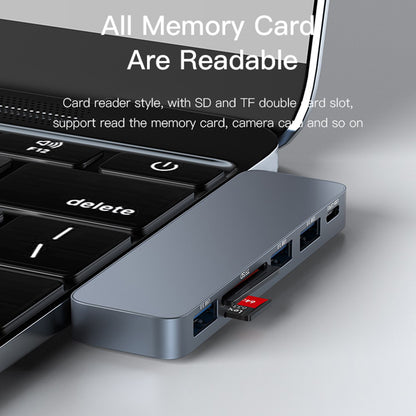 USB-C Hub Yesido HB10 za Apple MacBook Pro / Air, 6u1, Sivi