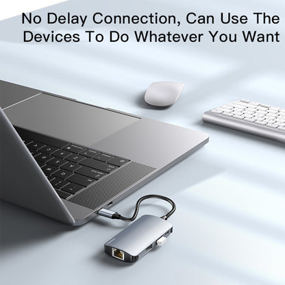 Hub USB-C Yesido HB15, 6u1, Sivi