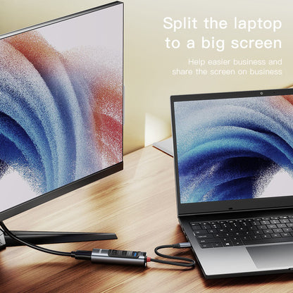 Hub USB-C Yesido HB22, 5u1, Sivi