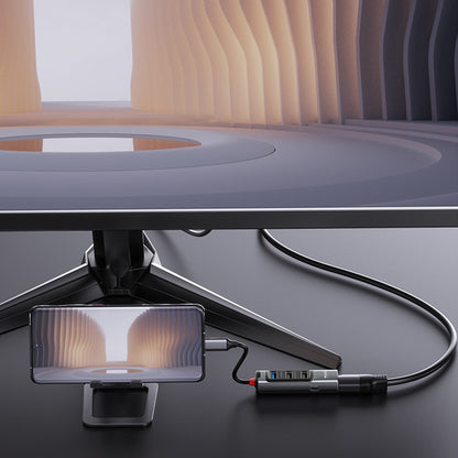 Hub USB-C Yesido HB23, 5u1, Sivi