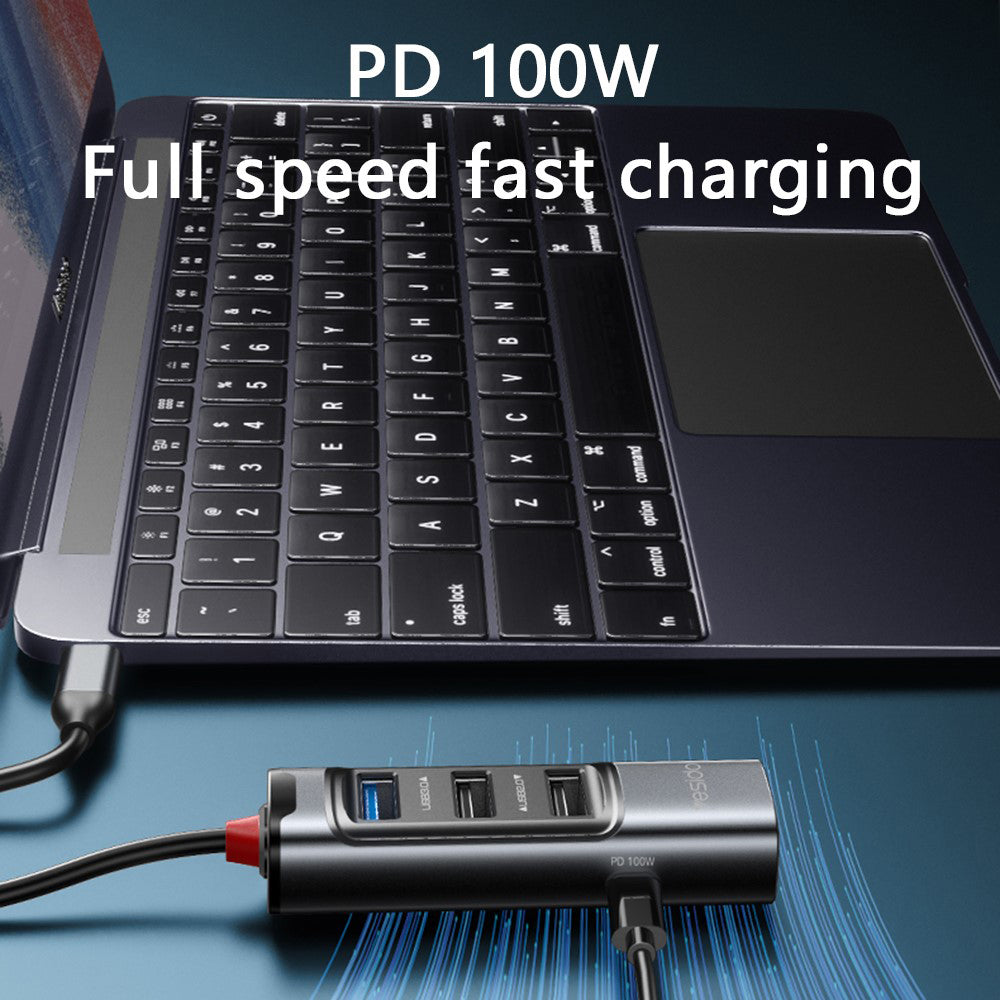 Hub USB-C Yesido HB23, 5u1, Sivi