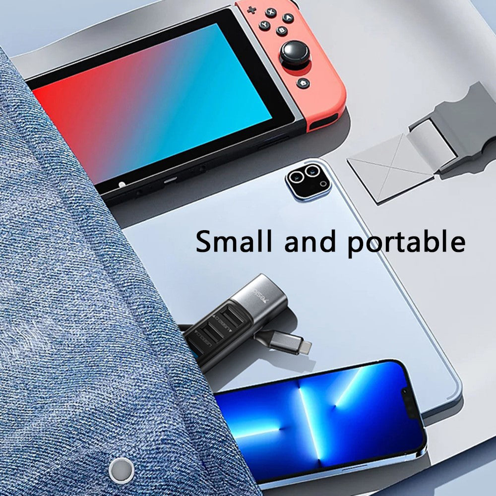 Hub USB-C Yesido HB24, 5u1, Sivi