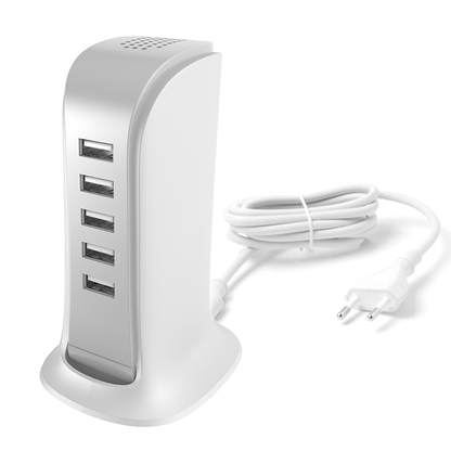 Punjač Stanica Dudao A5EU, 25W, 5A, 5 x USB-A, Bijela
