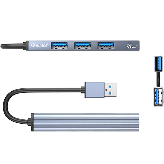 USB hub Orico AH-A13, 1 x USB-A 3.0 - 3 x USB-A, Sivi