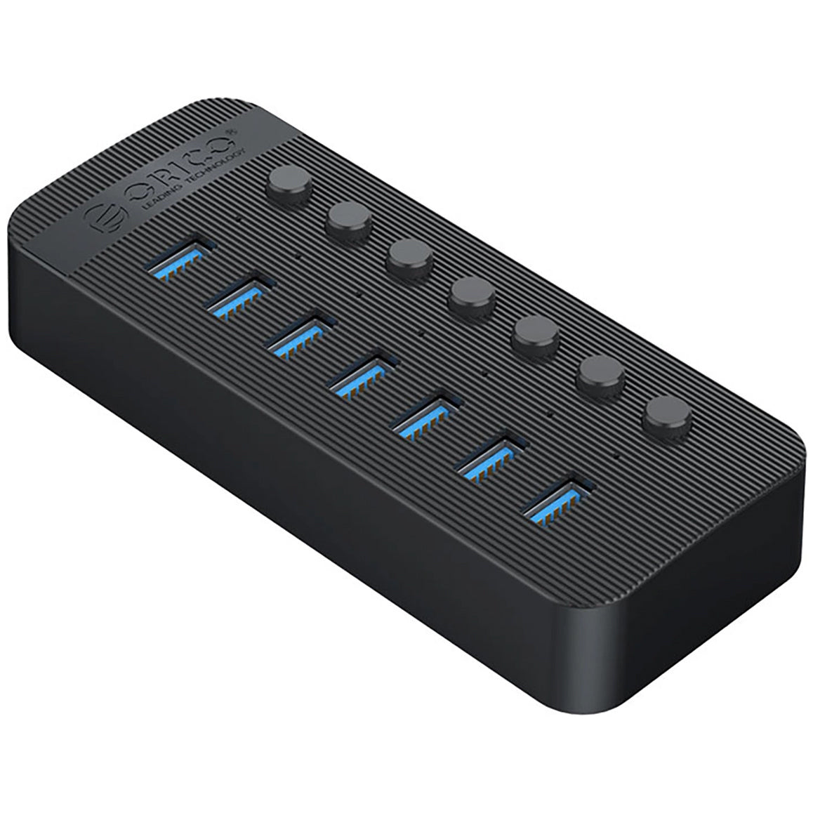Hub USB Orico CT2U3-7AB, 7 x USB-A 3.0, Crni
