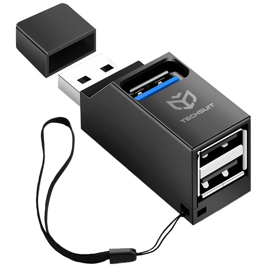 USB Hub Techsuit H11 EchoLink, 3u1, Crni