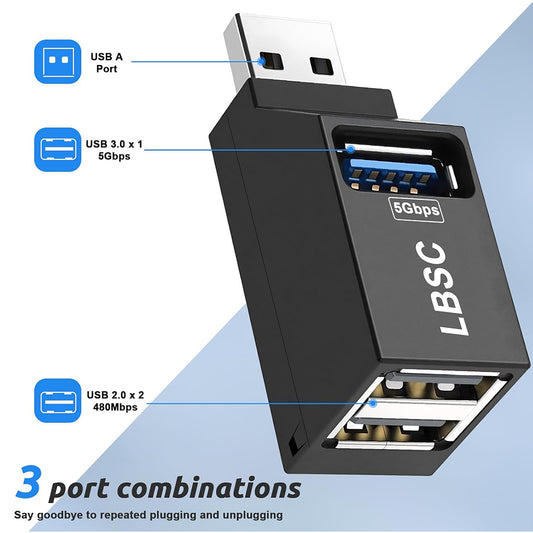 USB Hub Techsuit H11 EchoLink, 3u1, Crni