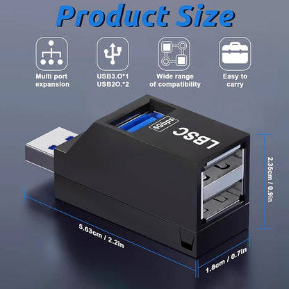 USB Hub Techsuit H11 EchoLink, 3u1, Crni