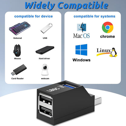 USB Hub Techsuit H11 EchoLink, 3u1, Crni