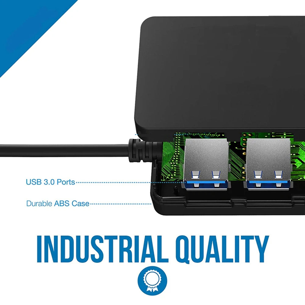USB Hub Techsuit H15 QuantumNode, 4u1, Crni
