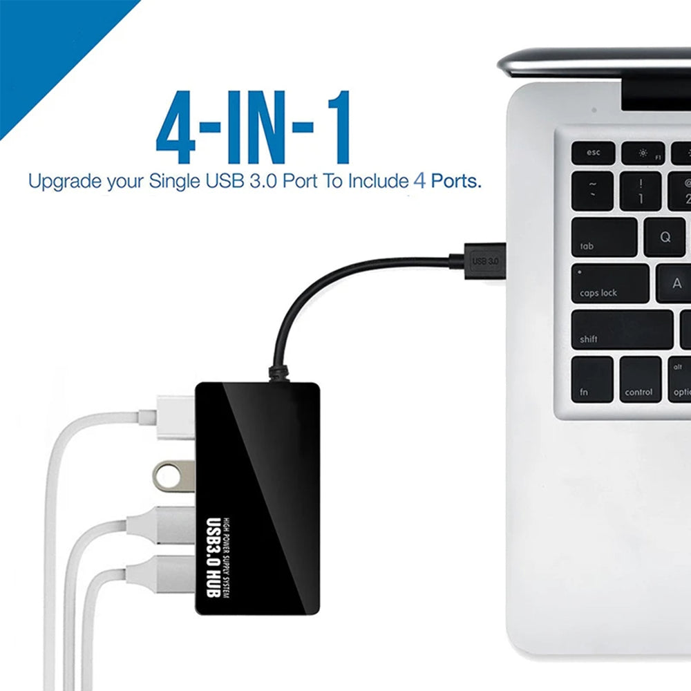 USB Hub Techsuit H15 QuantumNode, 4u1, Crni