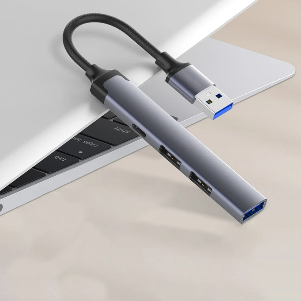 USB Hub Techsuit H19 PolarisBridge, 4u1, Sivo Bijeli