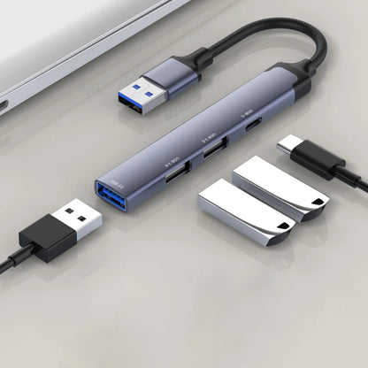 USB Hub Techsuit H19 PolarisBridge, 4u1, Sivo Bijeli