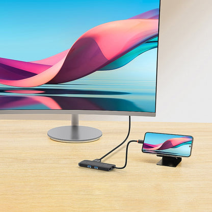 Hub USB-C Baseus Lite, 2 x USB-A 3.0 - 1 x USB-C - 1 x HDMI - 1 x SD - 1 x microSD, Crni WKQX050101