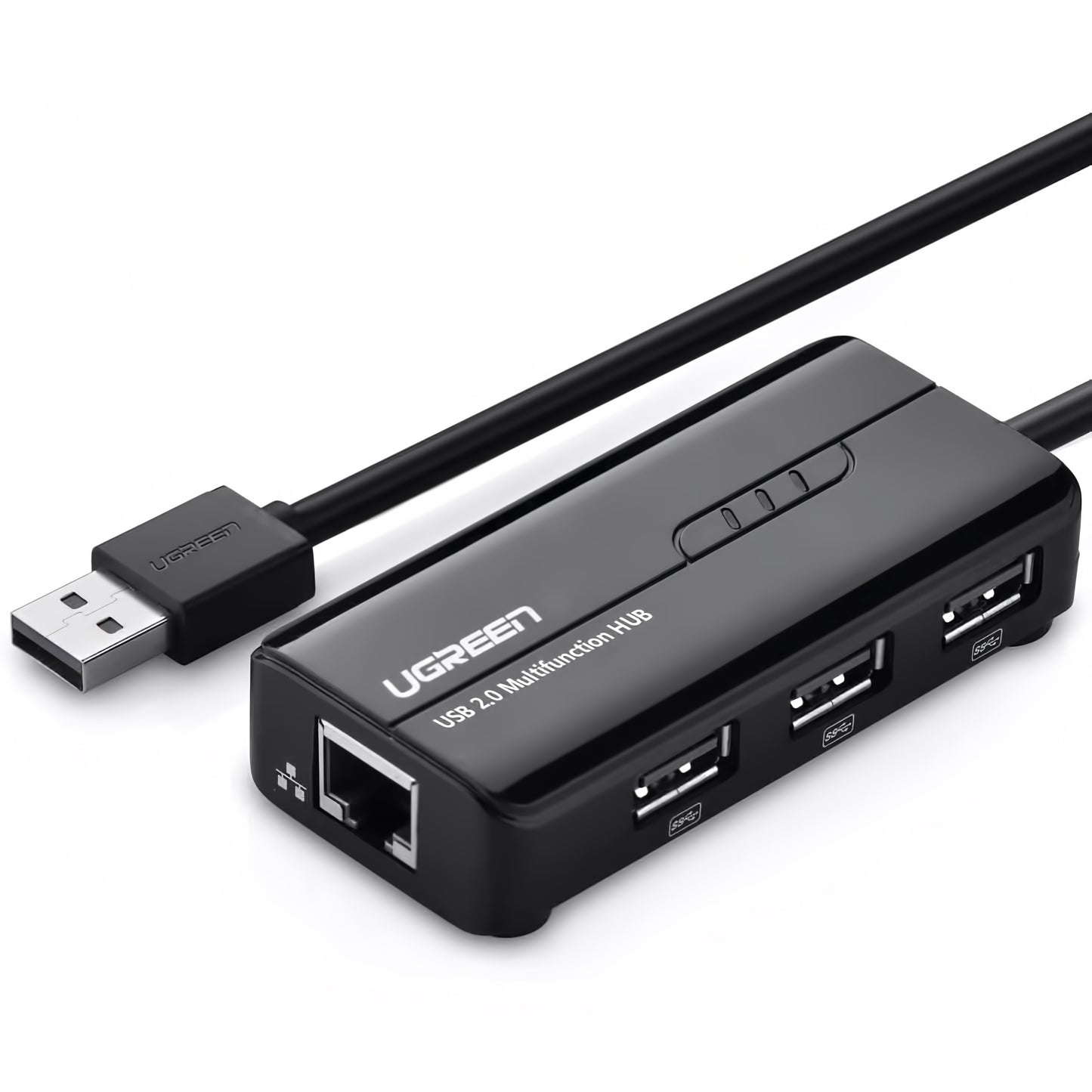 USB hub UGREEN 20264, 3 x USB-A - 1 x RJ45, crni