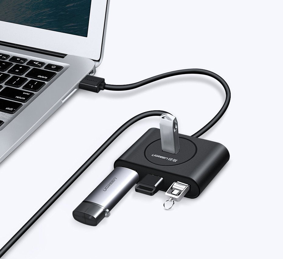 USB hub UGREEN CR113, 4 x USB-A 3.0, 1m, Crni