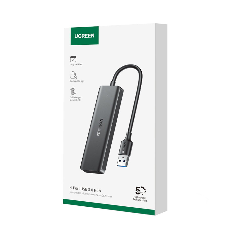 Hub USB UGREEN CM219 (25851), 4 x USB-A 3.0, Crni