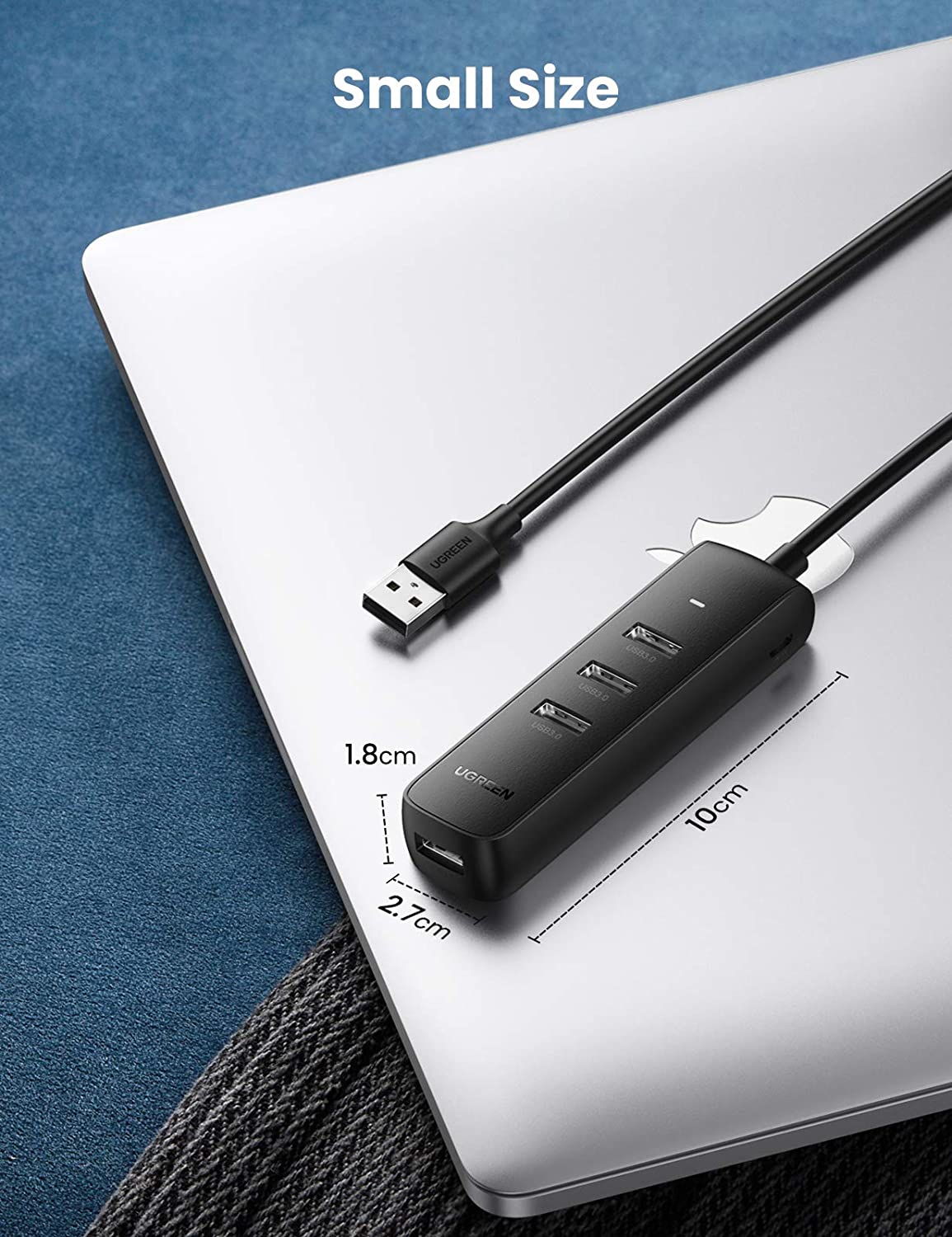 USB hub UGREEN CM416, 4 x USB-A 3.0, 1m, Crni