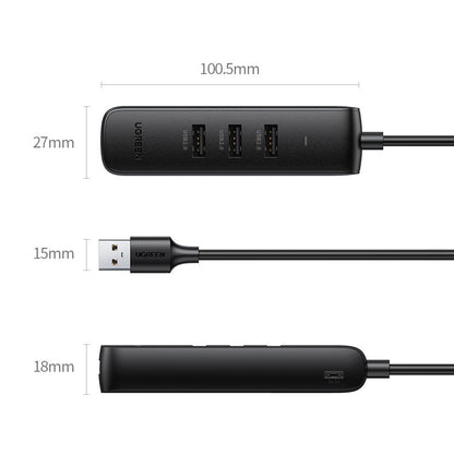 USB hub UGREEN CM416, 4 x USB-A 3.0, 1m, Crni