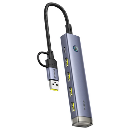 Hub USB / USB-C Baseus UltraJoy, 4 x USB-A 3.2 - 1 x USB-C, Sivi B0005280B811-15