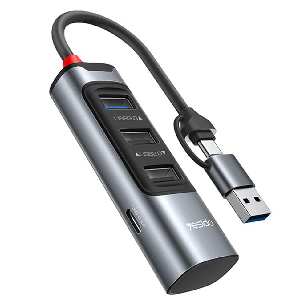 USB / USB-C hub Yesido HB19, 4u1, Sivi