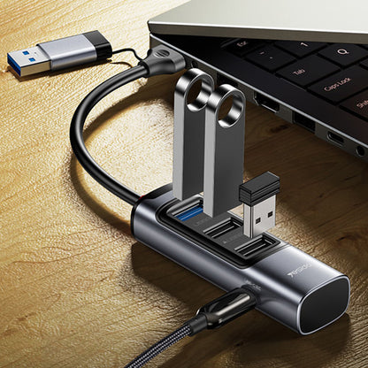 USB / USB-C hub Yesido HB19, 4u1, Sivi