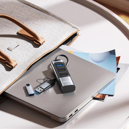 USB / USB-C hub Yesido HB19, 4u1, Sivi