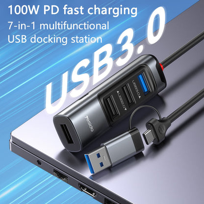USB / USB-C hub Yesido HB20, 5u1, Sivi
