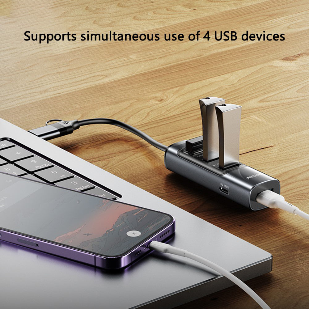 USB / USB-C hub Yesido HB20, 5u1, Sivi