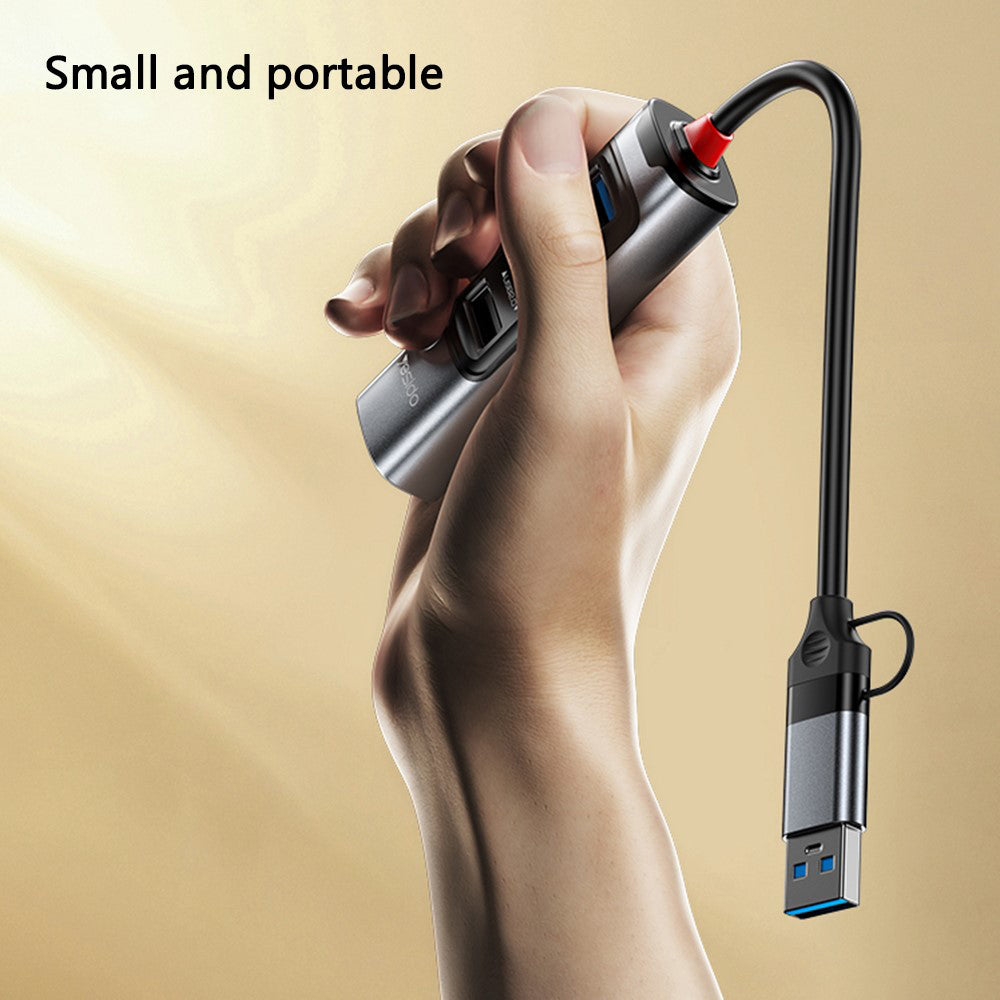 USB / USB-C hub Yesido HB20, 5u1, Sivi