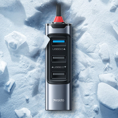 USB / USB-C hub Yesido HB20, 5u1, Sivi