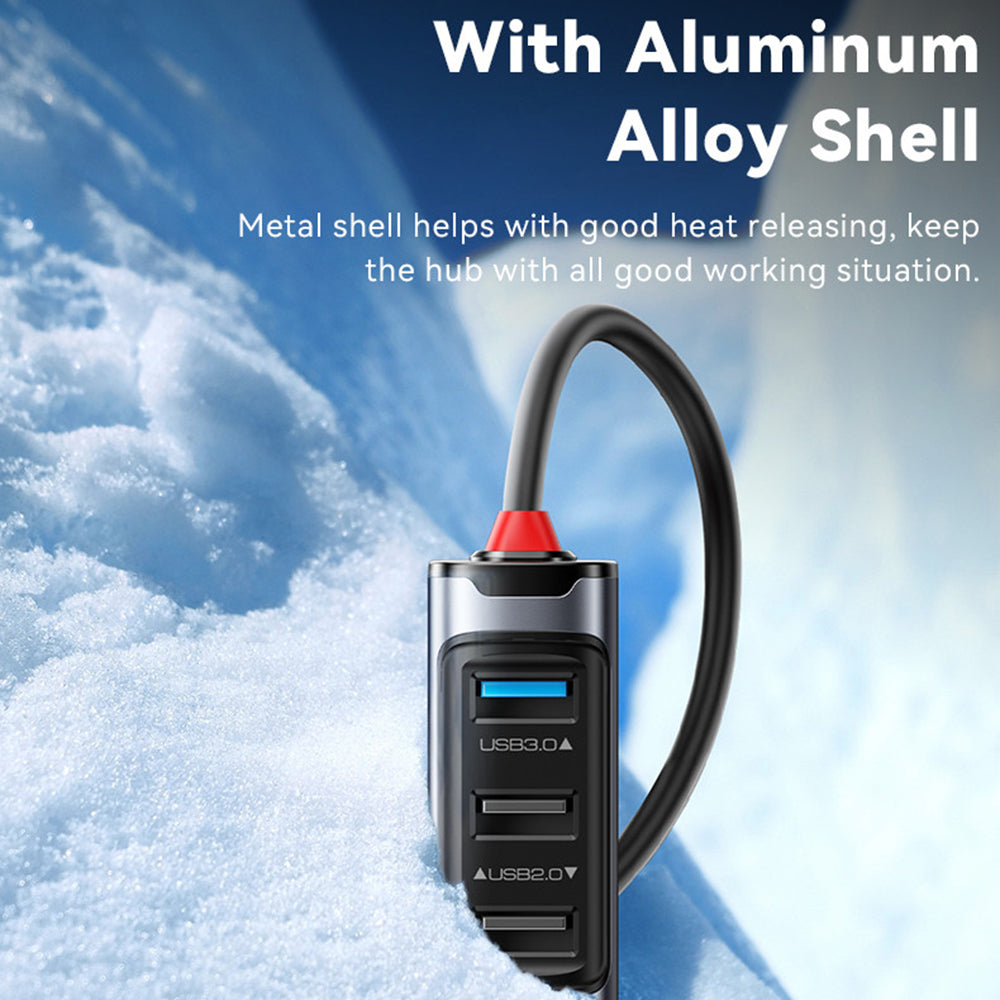 USB / USB-C hub Yesido HB21, 5u1, Sivi