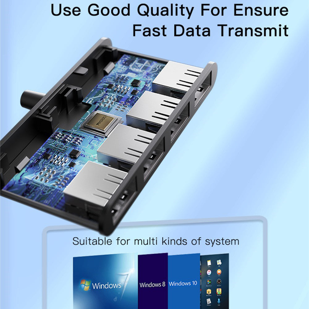 USB hub Yesido HB12, 4u1, Sivi