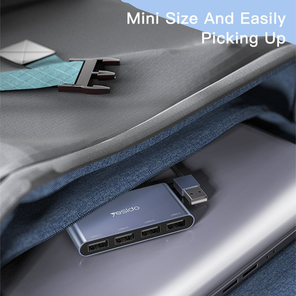 USB hub Yesido HB12, 4u1, Sivi