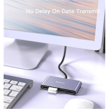 USB hub Yesido HB12, 4u1, Sivi