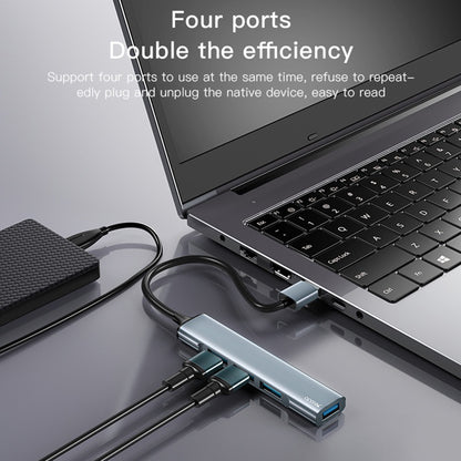 USB Hub Yesido HB18, 4u1, Sivi