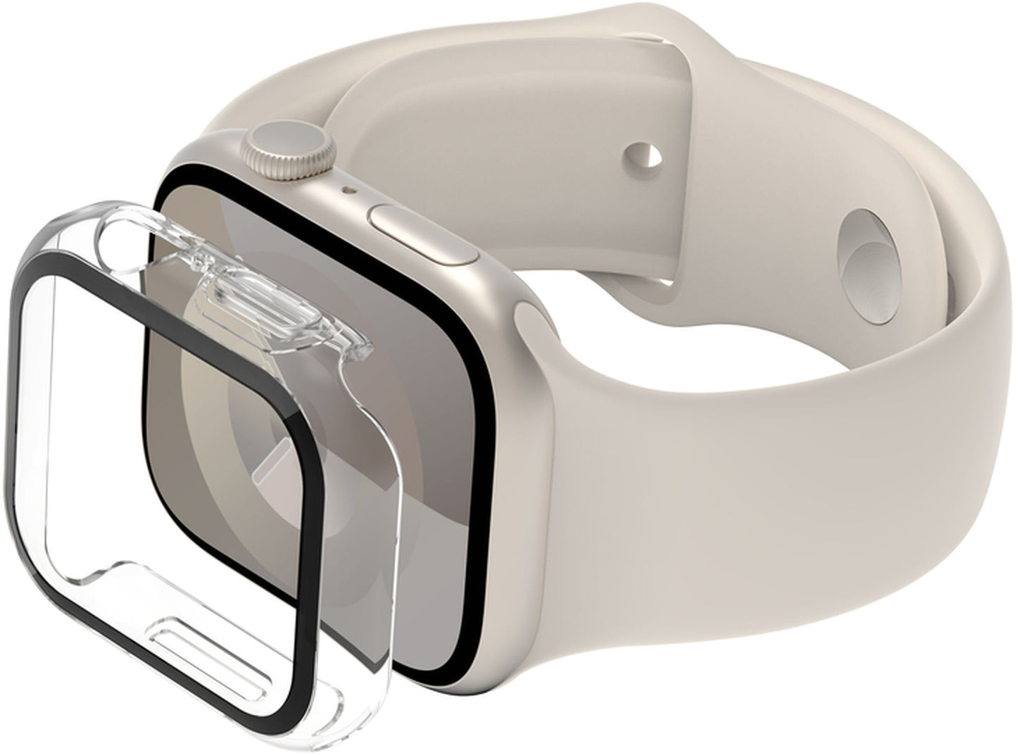 Futrola Belkin ScreenForce TemperedCurve za Apple Watch 40mm / 41mm Series, Prozirna OVG003zzCL