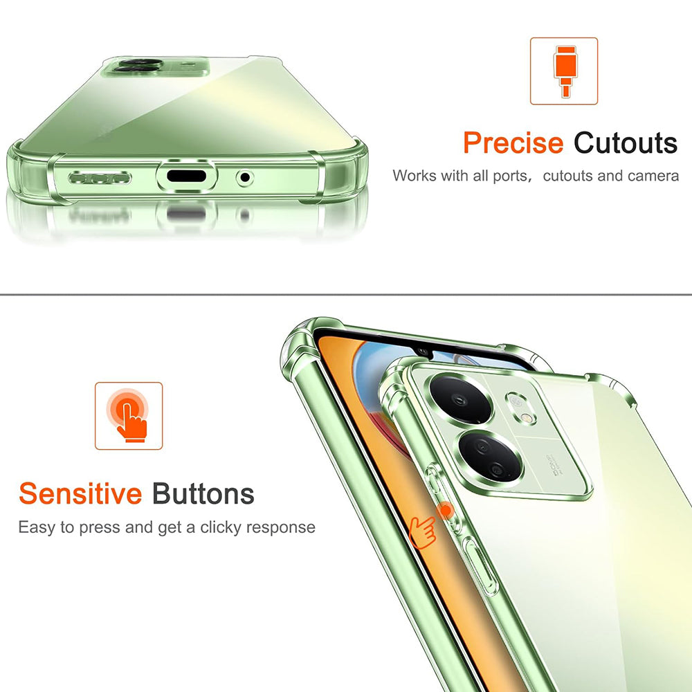 Maska s zaštitom kamere za Xiaomi Poco C65 / Redmi 13C, Techsuit, otporna na udarce, prozirna
