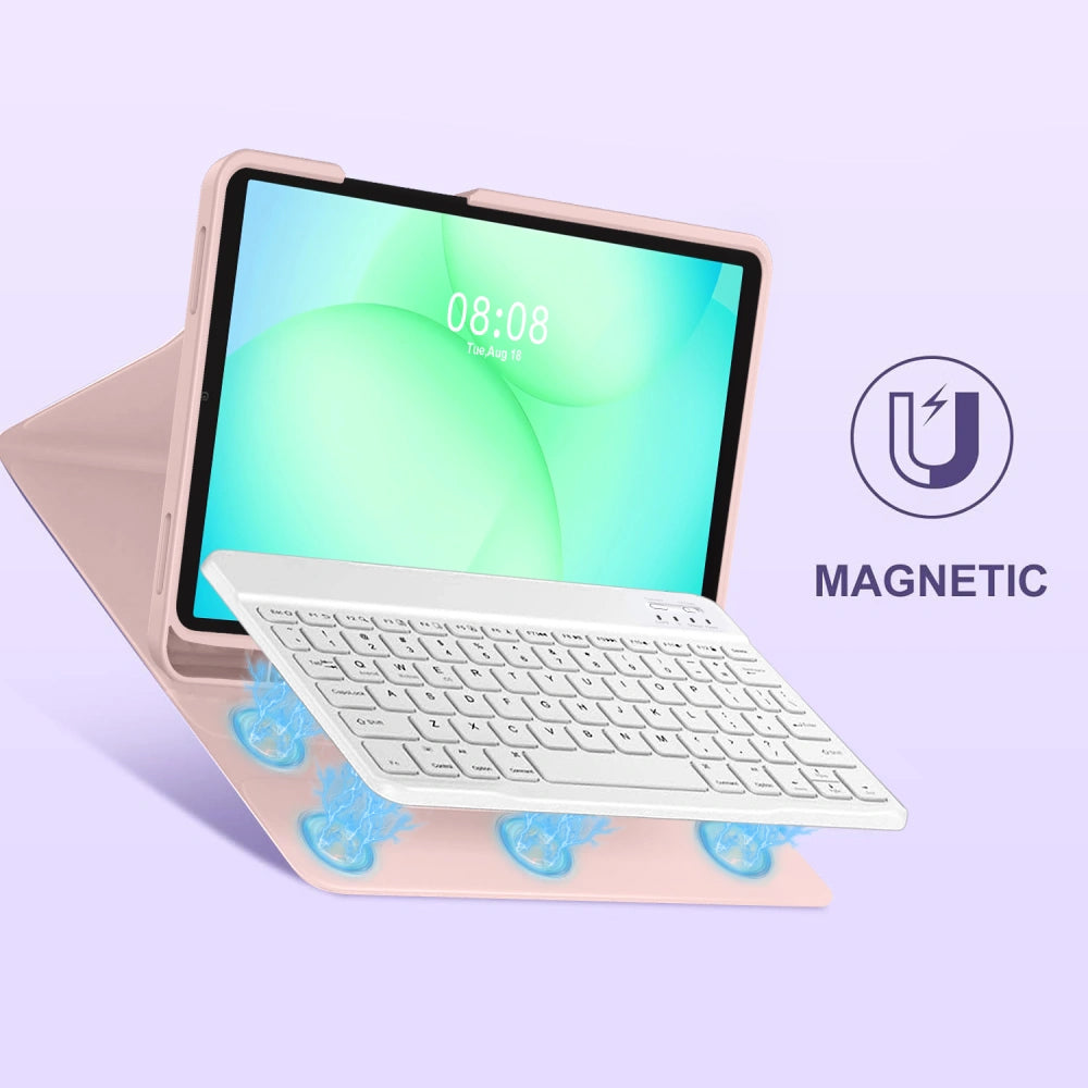 Futrola s tipkovnicom za Samsung Galaxy Tab A11+ / Tab A9+, Tech-Protect, SC PEN, Roza