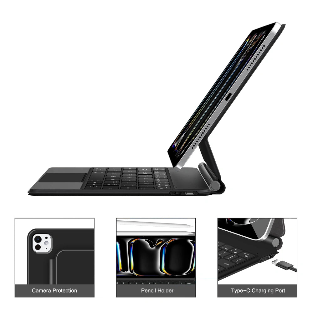 Futrola s tipkovnicom za Apple iPad Pro 11 (2025) / (2024), Tech-Protect, SmartCase Magnetic, Crna