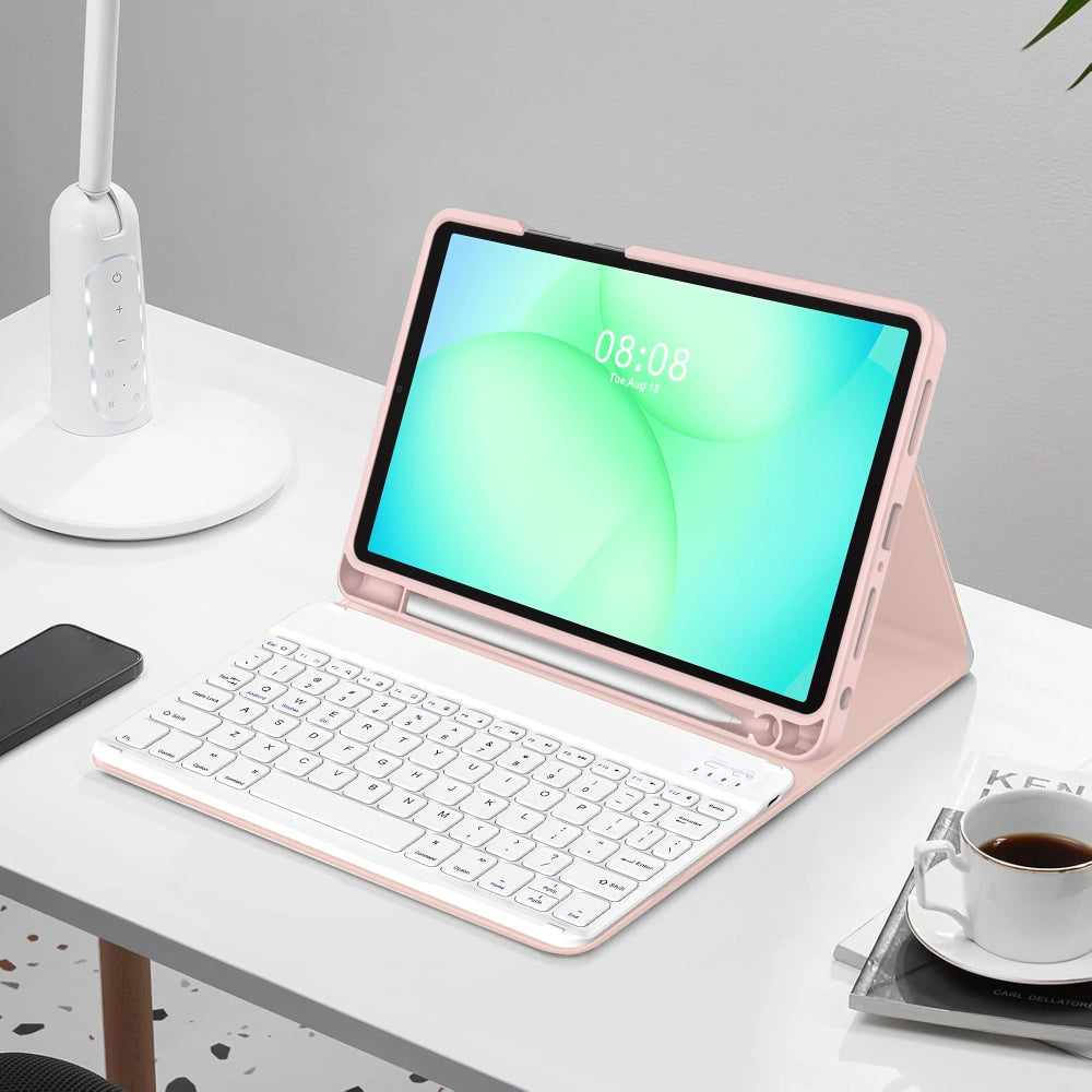 Futrola s tipkovnicom za Samsung Galaxy Tab A11+ / Tab A9+, Tech-Protect, SC PEN, Roza