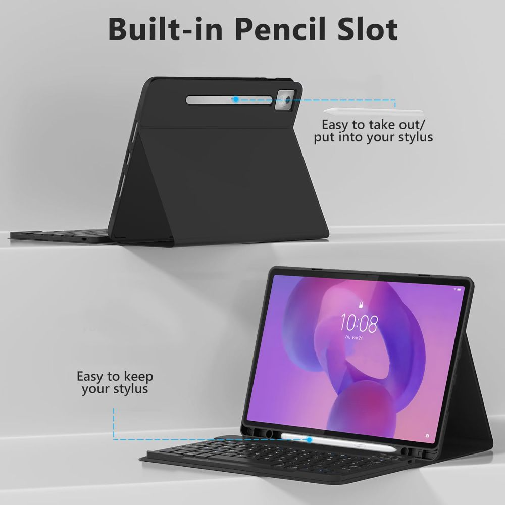 Futrola s tipkovnicom za Lenovo Idea Tab Pro, Tech-Protect, SC PEN, Crna