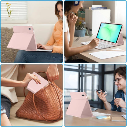 Futrola s tipkovnicom za Samsung Galaxy Tab A11+ / Tab A9+, Tech-Protect, SC PEN, Roza