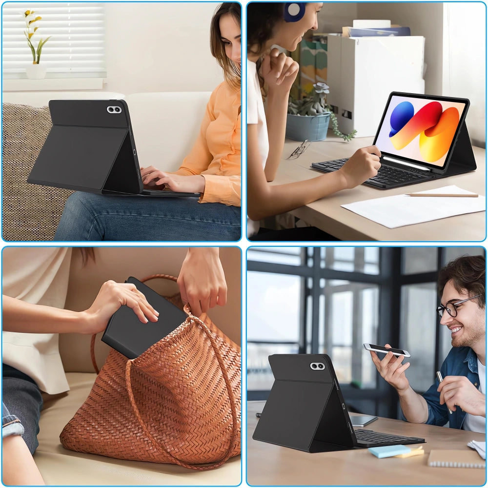 Futrola s tipkovnicom za Xiaomi Poco Pad M1 / Redmi Pad 2 Pro, Tech-Protect, SC PEN, Crna